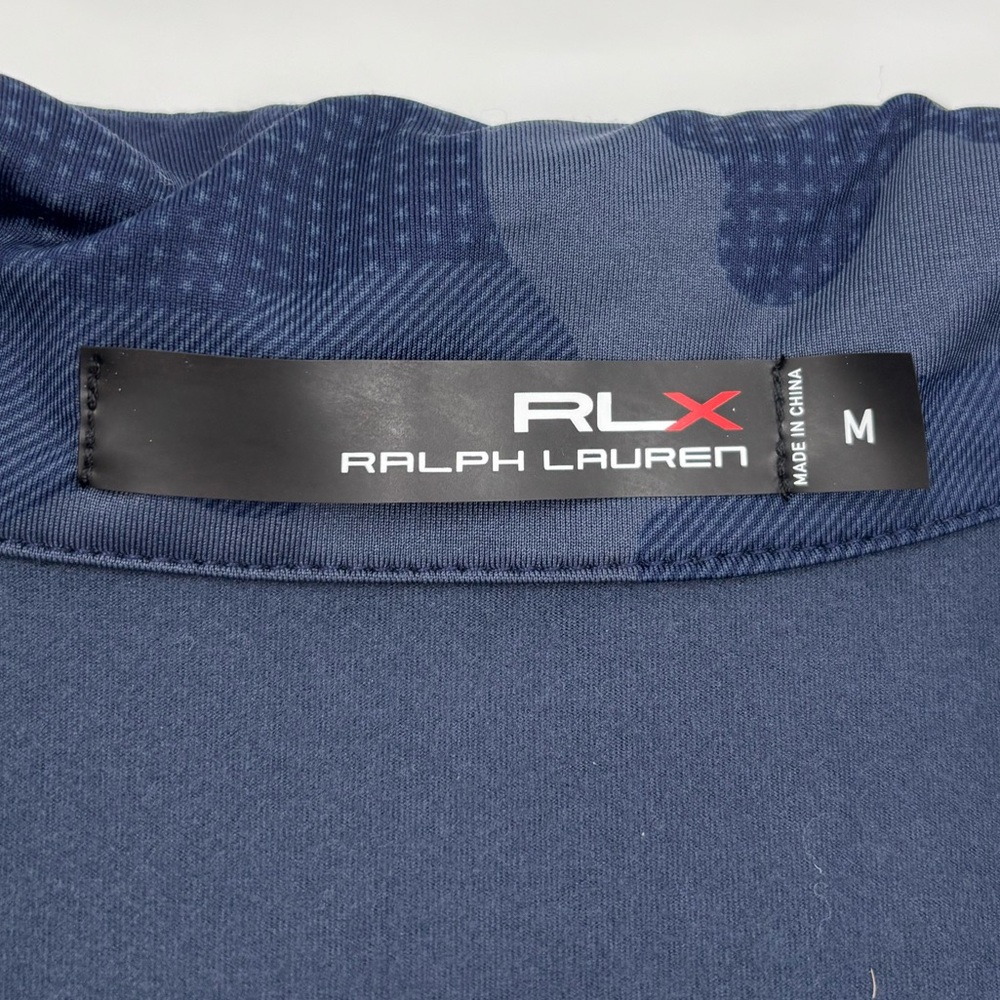 RLX‎ USA M Thumbholes Polyester Navy Active Fit Quarter Zip Pullover - Picture 2 of 5